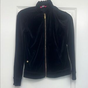 Lilly Pulitzer Black Velour Women's Full Zip Jacket